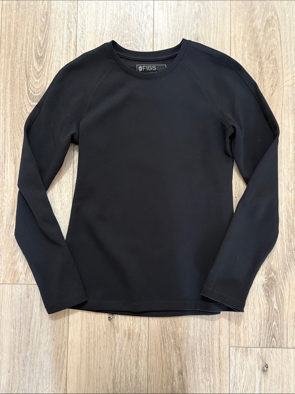 FIGS Black Waffle - Longsleeve Underscrub